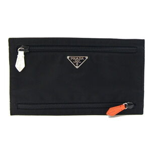 Prada pouch black Mutlicolor nylon leather Travel logo